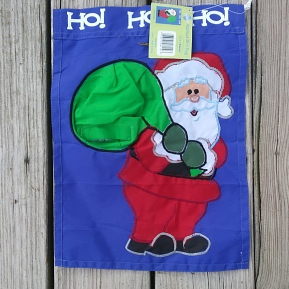 Santa Applique Mini Garden Flag - Picture 2 of 4